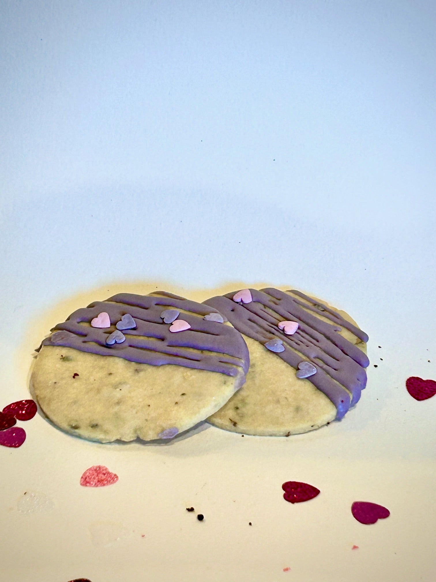 Lavender Short Bread Cookies. Crisp cookie with lavender seeds. Lightly iced with lavender extract 